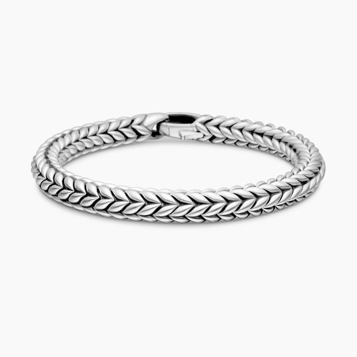 David Yurman Chevron Bead Bracelet in Sterling Silver, 8mm