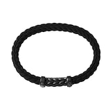 David Yurman Chevron Bracelet  in Black Rubber with Black Titanium and Black Diamonds, 9mm