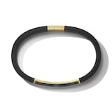 David Yurman Streamline® ID Bracelet  in Black Rubber with Pietersite and 18ct Yellow Gold - Size Medium