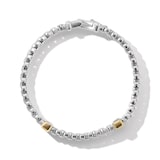 David Yurman Double Box Chain Bracelet in Sterling Silver with 18ct Yellow Gold, 10.5mm