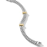 David Yurman Double Box Chain Bracelet in Sterling Silver with 18ct Yellow Gold, 10.5mm