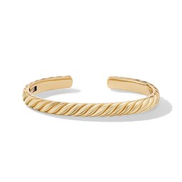 37900086 - Sculpted Cable Cuff Bracelet in 18ct Yellow Gold, 7mm