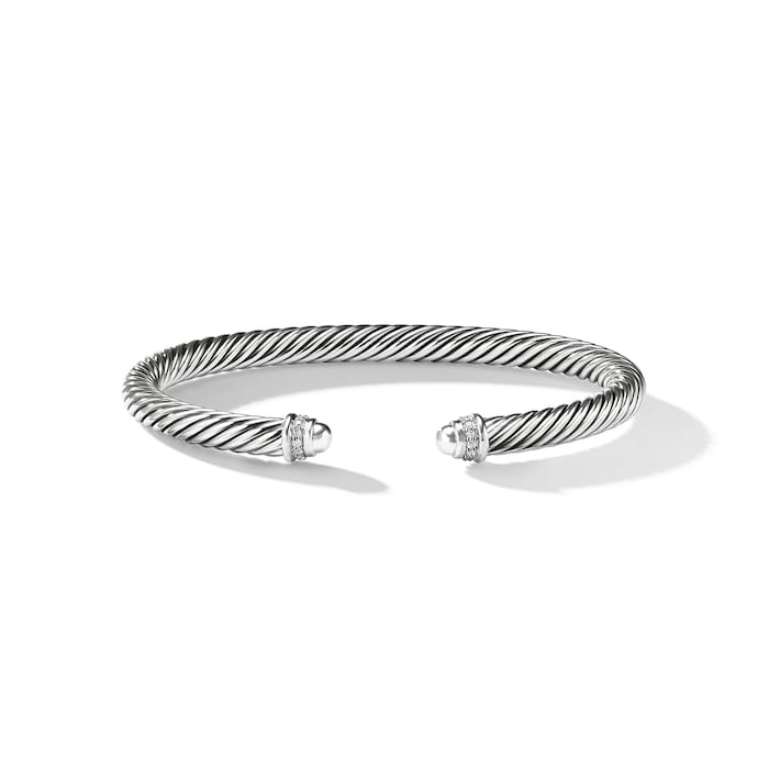 David Yurman Classic Cable Bracelet in Sterling Silver with Diamonds, 5mm