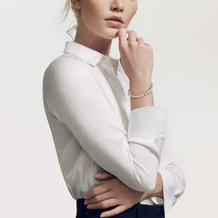 David Yurman Buckle Classic Cable Bracelet in Sterling Silver with 18ct Yellow Gold, 5mm