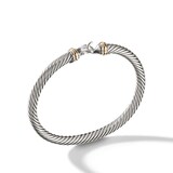 David Yurman Buckle Classic Cable Bracelet in Sterling Silver with 18ct Yellow Gold - Size Medium
