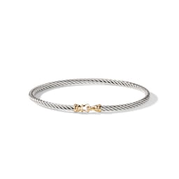 37900106 - Buckle Classic Cable Bracelet in Sterling Silver with 18ct Yellow Gold, 3mm