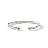 David Yurman Classic Cable Bracelet in Sterling Silver with 18ct Yellow Gold, 4mm