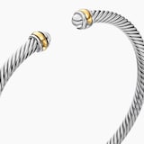 David Yurman Classic Cable Bracelet in Sterling Silver with 18ct Yellow Gold, 4mm