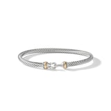 David Yurman Buckle Classic Cable Bracelet in Sterling Silver with 18ct Yellow Gold, 4mm