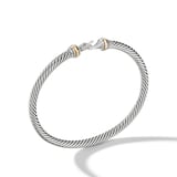 David Yurman Buckle Classic Cable Bracelet in Sterling Silver with 18ct Yellow Gold, 4mm