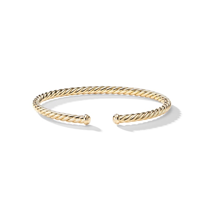 David Yurman Cable Flex Bracelet in 18ct Yellow Gold, 4mm