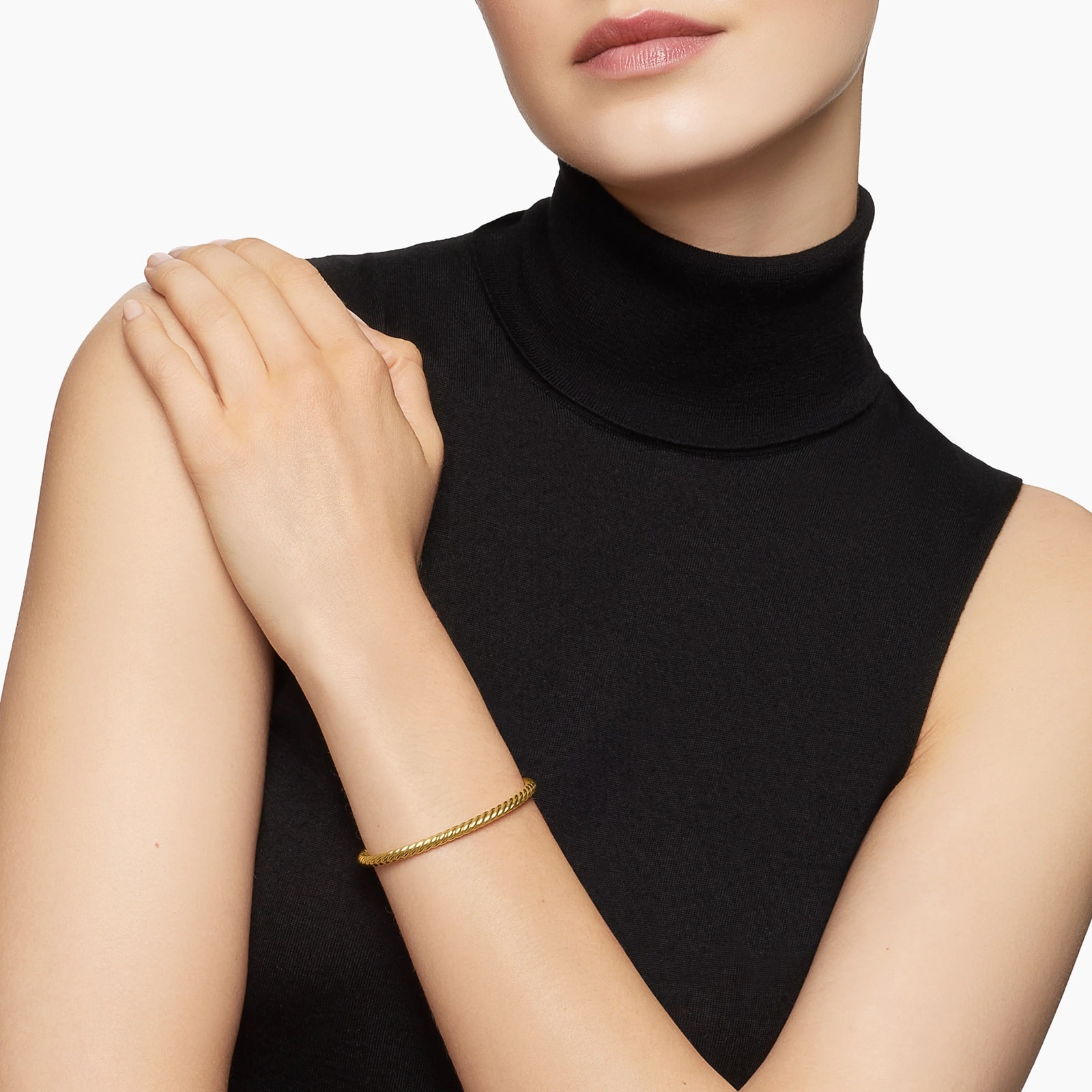 David Yurman Cable Flex Bracelet in 18ct Yellow Gold, 4mm