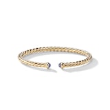David Yurman Cable Flex Bracelet in 18ct Yellow Gold with Blue Sapphires, 4mm