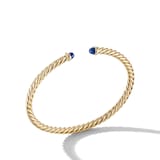 David Yurman Cable Flex Bracelet in 18ct Yellow Gold with Blue Sapphires, 4mm