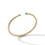 David Yurman Cable Flex Bracelet in 18ct Yellow Gold with Emeralds, 4mm