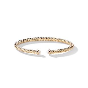 David Yurman Modern Cablespira® Bracelet in 18ct Yellow Gold with Pearls, 4mm