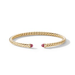 37900119 - Cable Flex Bracelet in 18ct Yellow Gold with Rubies, 4mm