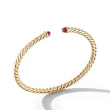 David Yurman Cable Flex Bracelet in 18ct Yellow Gold with Rubies, 4mm
