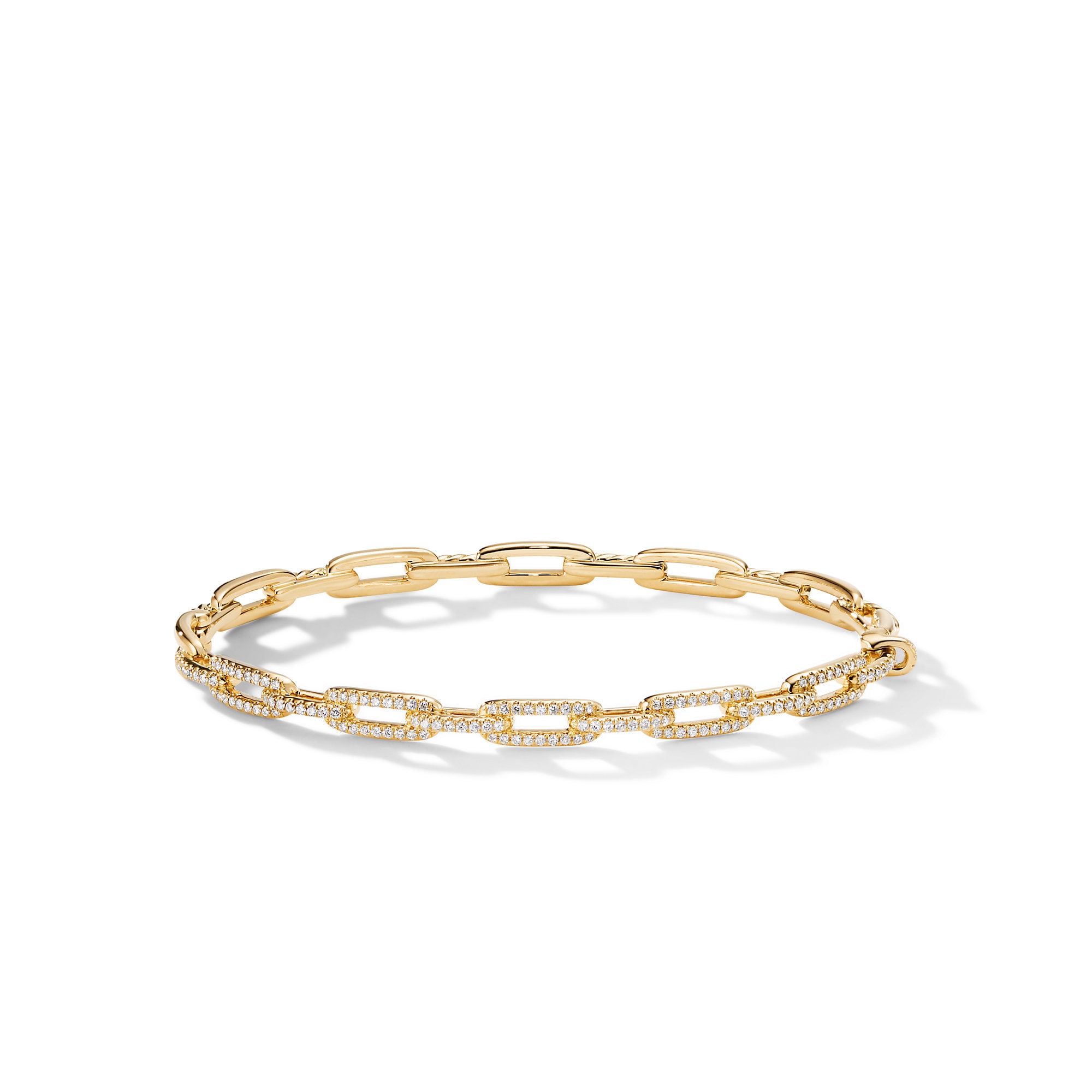 Stax Chain Link Bracelet in 18ct Yellow Gold with Diamonds - Size Medium