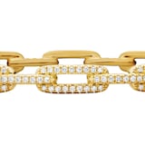 David Yurman Stax Chain Link Bracelet in 18ct Yellow Gold with Diamonds - Size Small
