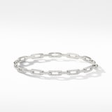 David Yurman Stax Chain Link Bracelet in 18ct White Gold with Diamonds, 4mm