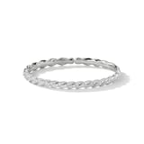 David Yurman Sculpted Cable Flex Bracelet in 18ct White Gold with Diamonds - Size Small
