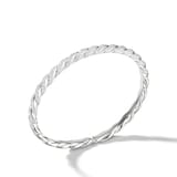 David Yurman Sculpted Cable Flex Bracelet in 18ct White Gold with Diamonds - Size Small