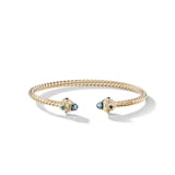 David Yurman Renaissance® Cablespira Bracelet in 18ct Yellow Gold with Hampton Blue Topaz, 3.5mm