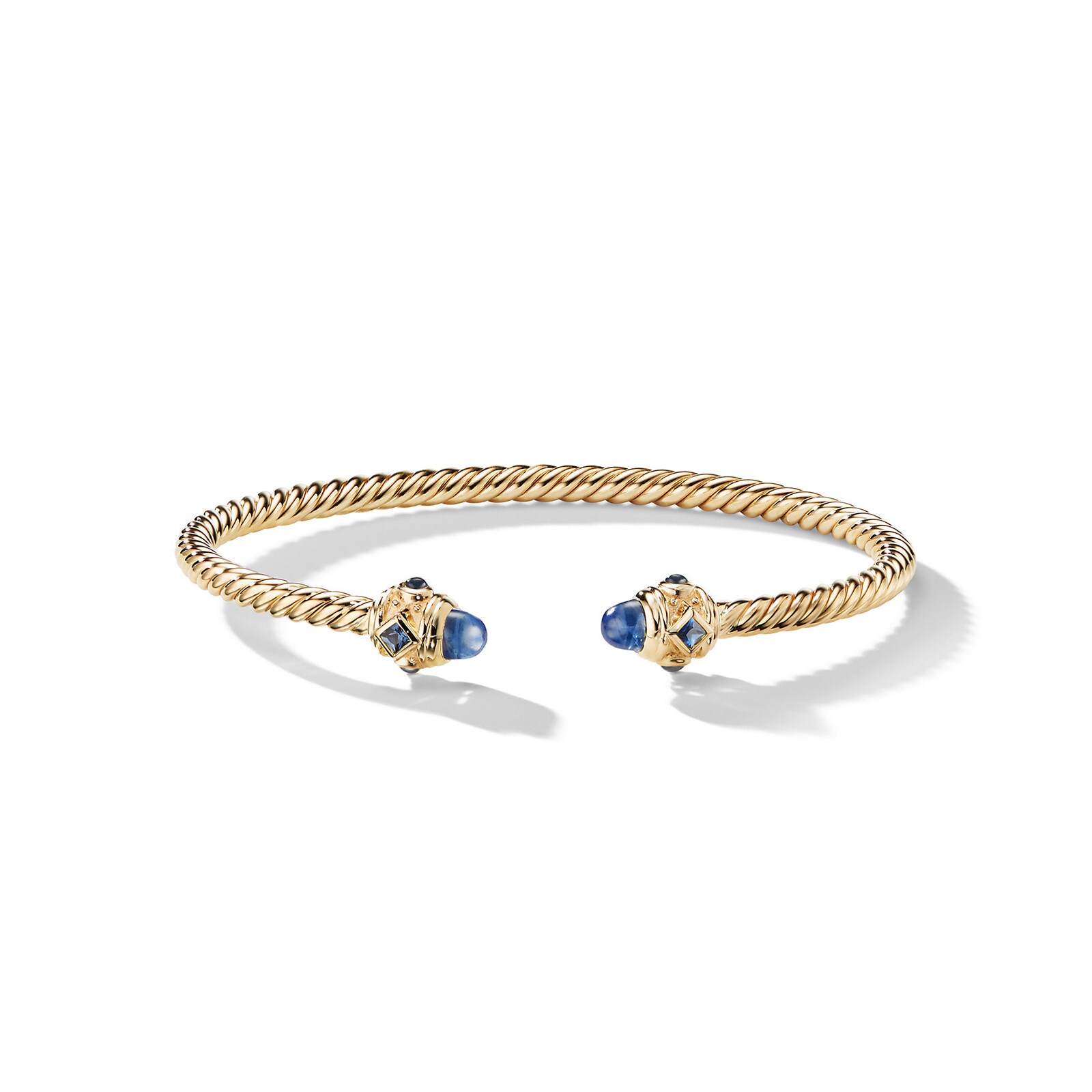 Renaissance® Cablespira Bracelet in 18ct Yellow Gold with Blue Sapphires - Size Medium