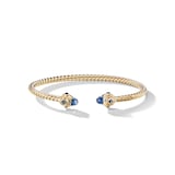 David Yurman Renaissance® Cablespira Bracelet in 18ct Yellow Gold with Blue Sapphires, 3.5mm