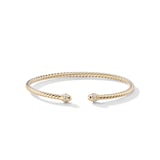 David Yurman Classic Cablespira® Bracelet in 18ct Yellow Gold with Diamonds, 3mm