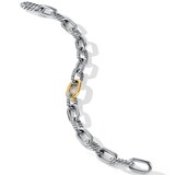 David Yurman DY Madison® Chain Bracelet in Sterling Silver with 18ct Yellow Gold - Size Medium