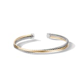 David Yurman Crossover Bracelet in Sterling Silver with 18ct Yellow Gold - Size Large