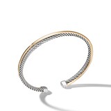 David Yurman Crossover Bracelet in Sterling Silver with 18ct Yellow Gold - Size Large