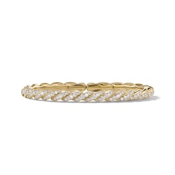 37900145 - Sculpted Cable Flex Bracelet in 18ct Yellow Gold with Diamonds, 5mm