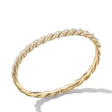 David Yurman Sculpted Cable Flex Bracelet in 18ct Yellow Gold with Diamonds, 5mm