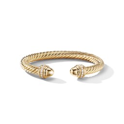 37900147 - Classic Cablespira® Bracelet in 18ct Yellow Gold with Gold Domes and Diamonds, 7mm