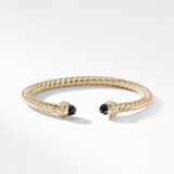 David Yurman Classic Cablespira® Bracelet in 18ct Yellow Gold with Black Onyx and Diamonds, 5mm