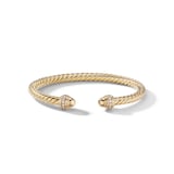 David Yurman Classic Cablespira® Bracelet in 18ct Yellow Gold with Gold Domes and Diamonds, 5mm