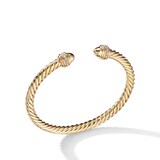 David Yurman Classic Cablespira® Bracelet in 18ct Yellow Gold with Gold Domes and Diamonds, 5mm