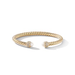 37900152 - Classic Cablespira® Bracelet in 18ct Yellow Gold with Pearls and Diamonds, 5mm