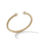 David Yurman Classic Cablespira® Bracelet in 18ct Yellow Gold with Pearls and Diamonds, 5mm