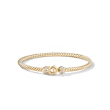 David Yurman Buckle Cablespira® Bracelet in 18ct Yellow Gold with Diamonds, 3.5mm