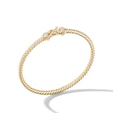 David Yurman Buckle Cablespira® Bracelet in 18ct Yellow Gold with Diamonds, 3.5mm