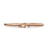 David Yurman Buckle Cablespira® Bracelet in 18ct Rose Gold with Diamonds - Size Medium