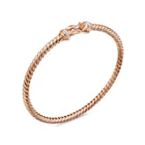 David Yurman Buckle Cablespira® Bracelet in 18ct Rose Gold with Diamonds - Size Medium