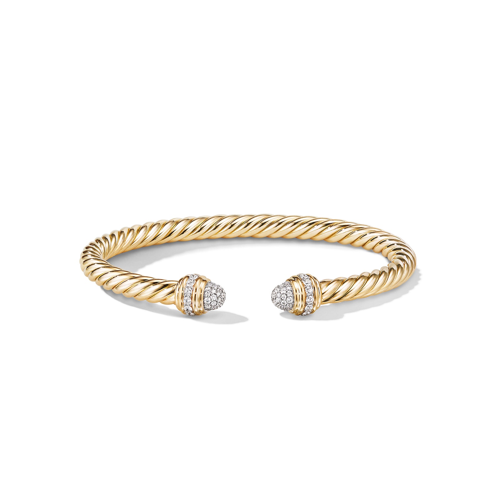 David Yurman Classic Cablespira® Bracelet in 18ct Yellow Gold with Diamonds, 5mm