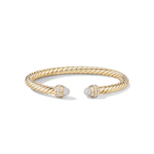 David Yurman Classic Cablespira® Bracelet in 18ct Yellow Gold with Diamonds, 5mm