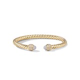 David Yurman Classic Cablespira® Bracelet in 18ct Yellow Gold with Diamonds - Size Small