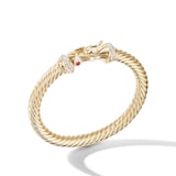 David Yurman Buckle Cablespira® Bracelet in 18ct Yellow Gold with Rubies and Diamonds, 7mm